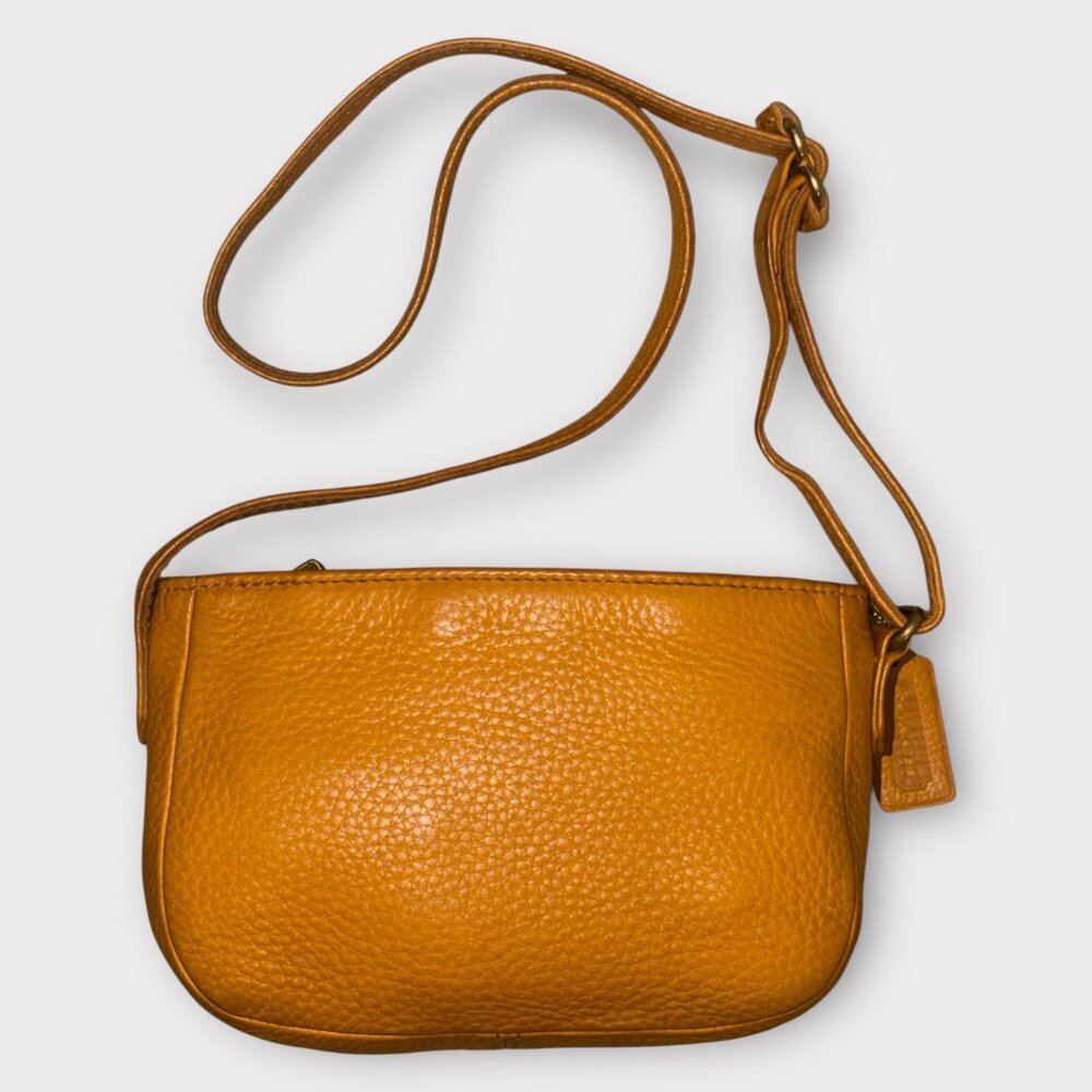 VTG Coach Sonoma Mini Zip 4313 Marigold Natural Grain Leather Crossbody Bag 90s - Picture 4 of 8